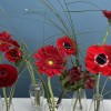 Настольная композиция из семи ваз Алая свадьба