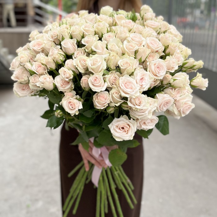 25 ароматных кустовых роз Роял Порцелина 60 см