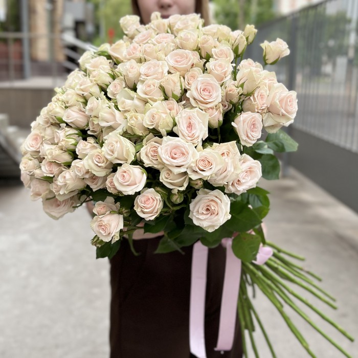 25 ароматных кустовых роз Роял Порцелина 60 см