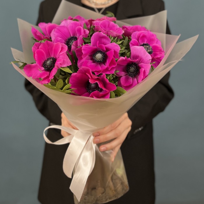 11 малиновых анемонов