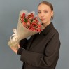 25 тюльпанов красных с желтым краем Попугай Рококо