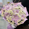 7 сиреневых хризантем с ромашкой
