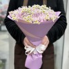 7 сиреневых хризантем с ромашкой