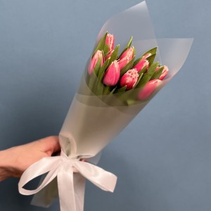 11 махровых тюльпанов Нью Санта