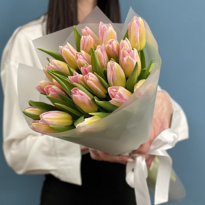 25 розовых тюльпанов Династия