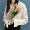 7 розовых тюльпанов Династия в упаковке