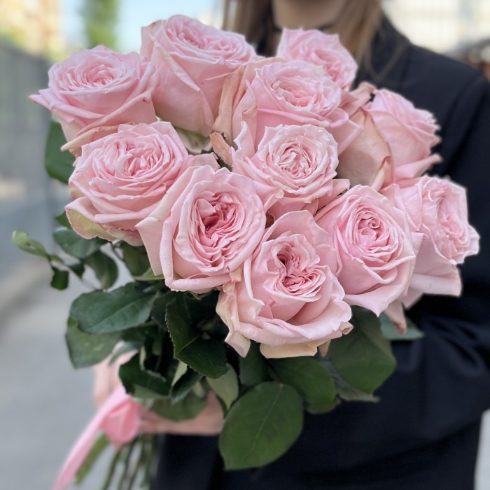 11 ароматных пионовидных роз Пинк Охара 60 см