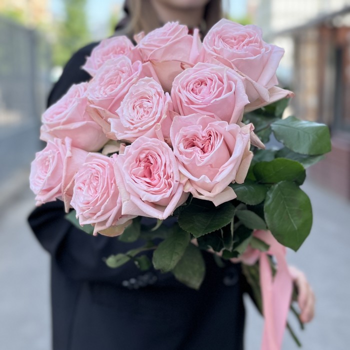11 ароматных пионовидных роз Пинк Охара 60 см