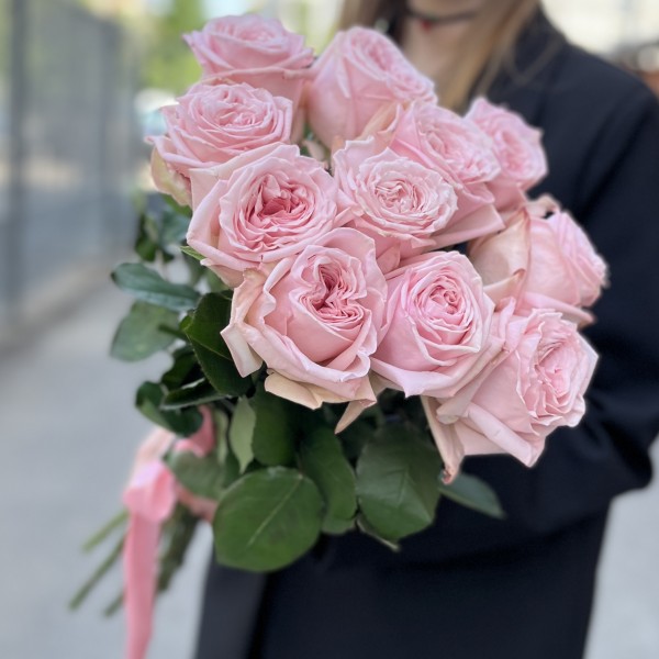 11 ароматных пионовидных роз Пинк Охара 60 см