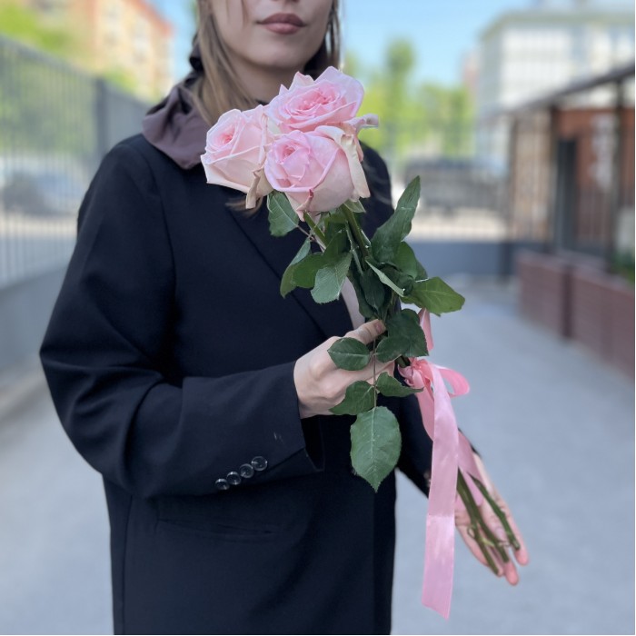 3 ароматные пионовидные розы Пинк Охара 60 см