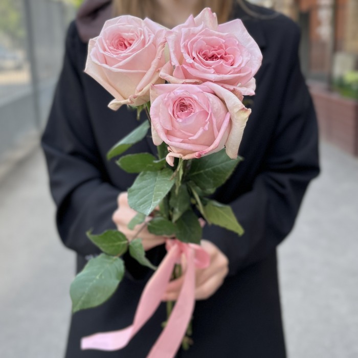 3 ароматные пионовидные розы Пинк Охара 60 см
