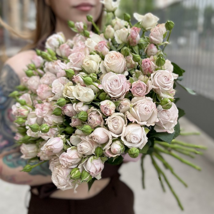 Кустовая пионовидная Роза Энджел Бомбастик 70 см