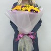 5 подсолнухов с фиолетовой альстромерией