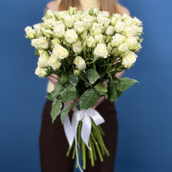 Кустовая белая роза Сноуфлейк 50 см