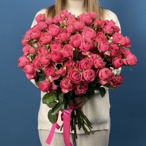 Кустовая пионовидная малиновая роза Гранд Трендсеттер 50 см