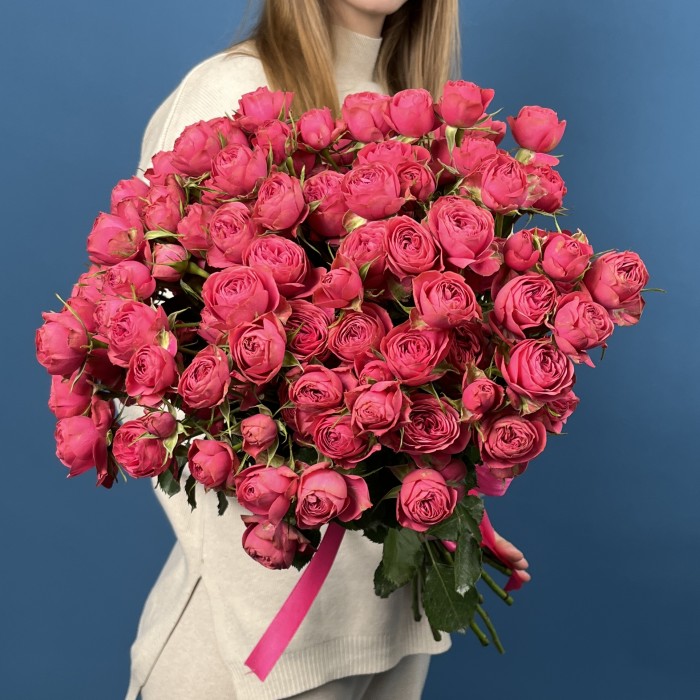 Кустовая пионовидная малиновая роза Гранд Трендсеттер 40 см