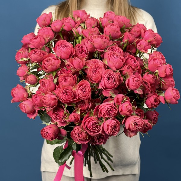 Кустовая пионовидная малиновая роза Гранд Трендсеттер 40 см