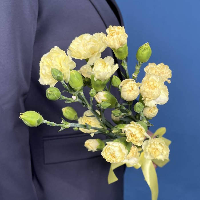 Букет из 5 желтых кустовых гвоздик