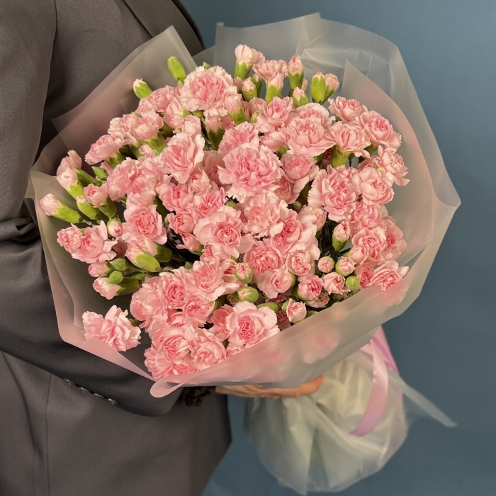 51 кустовая нежно-розовая гвоздика