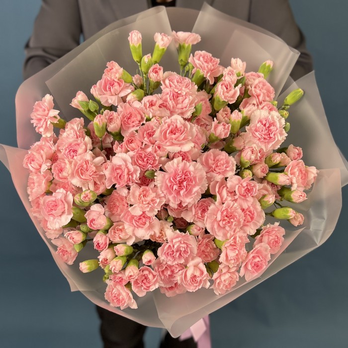 51 кустовая нежно-розовая гвоздика