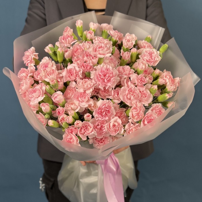 51 кустовая нежно-розовая гвоздика