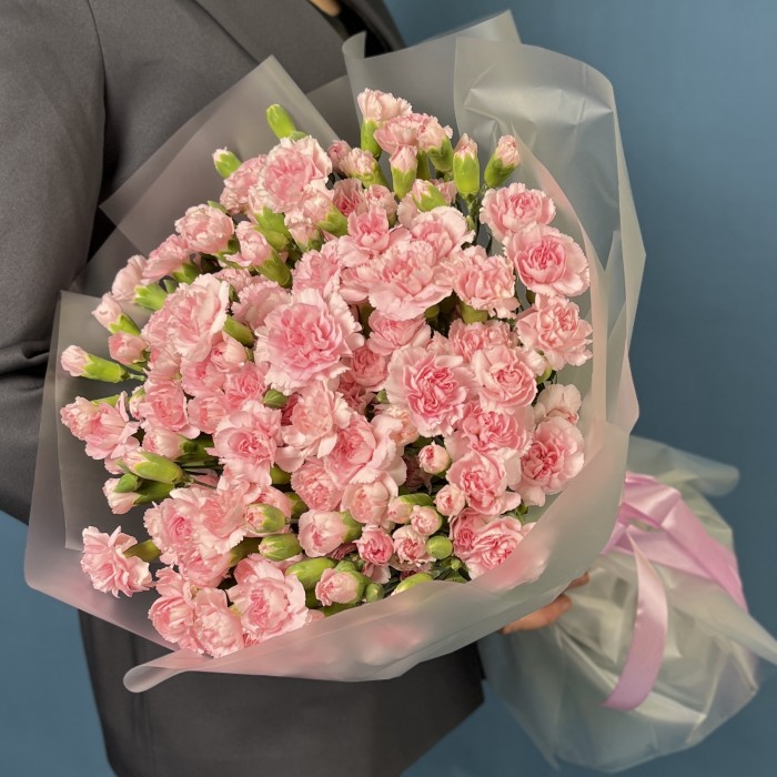 51 кустовая нежно-розовая гвоздика