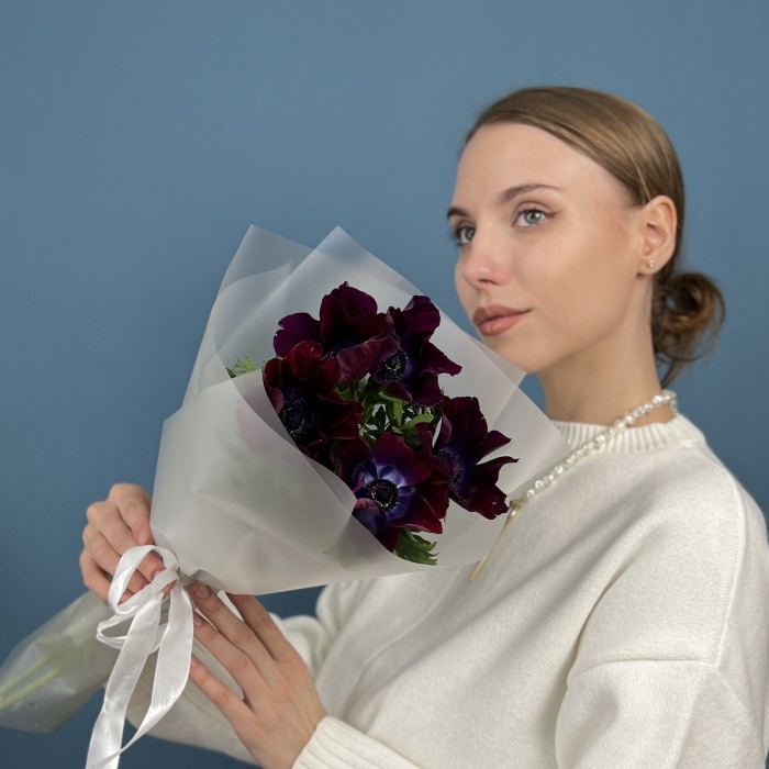 5 фиолетовых анемонов