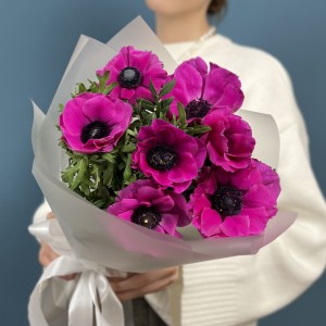 7 малиновых анемонов