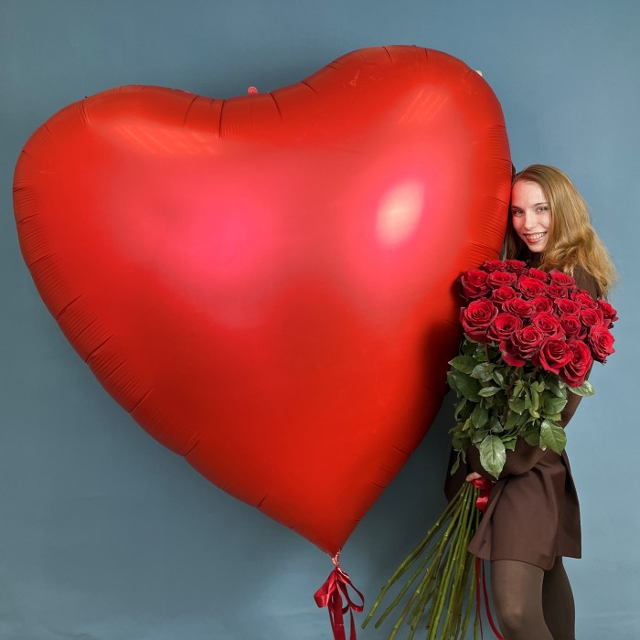 Шар сердце красное гигант