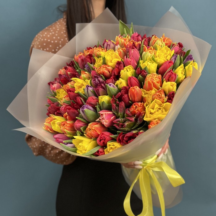 101 пионовидный тюльпан микс