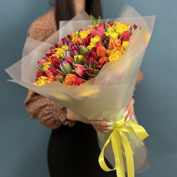 101 пионовидный тюльпан микс