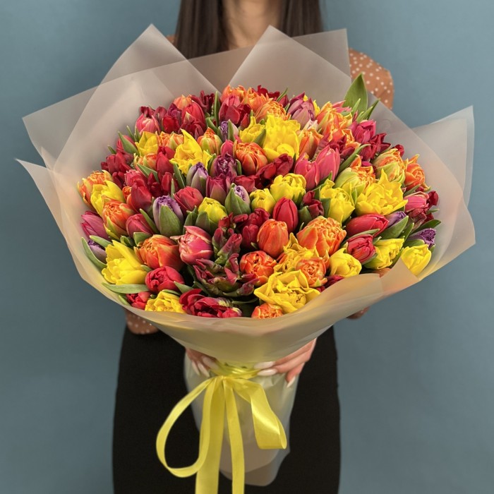 101 пионовидный тюльпан микс