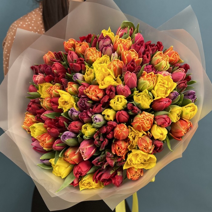 101 пионовидный тюльпан микс