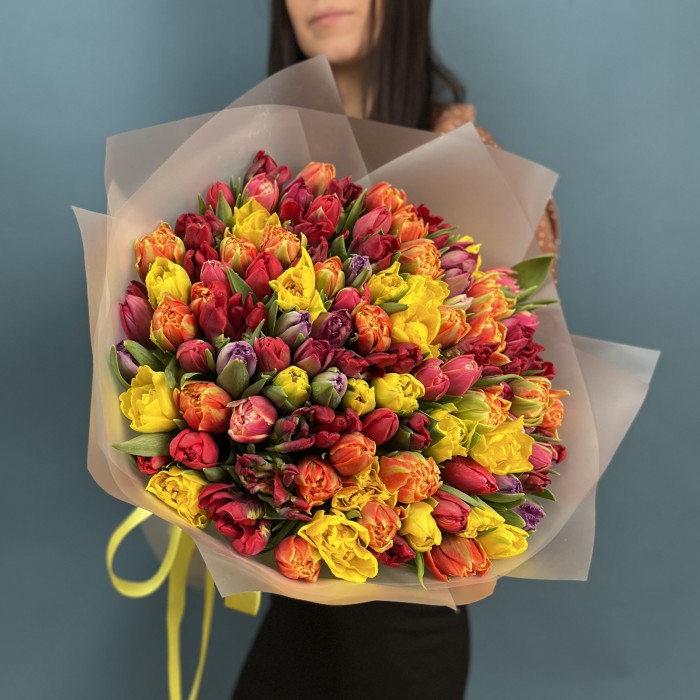 101 пионовидный тюльпан микс