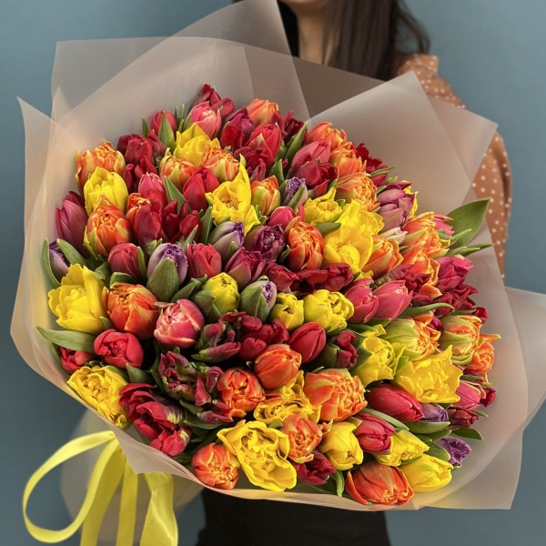 101 пионовидный тюльпан микс