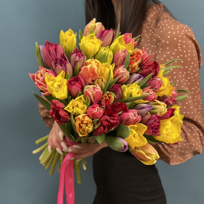 Пионовидный тюльпан микс