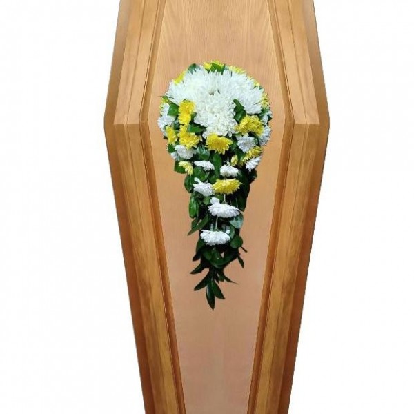 Композиция на крышку гроба из живых цветов № 13