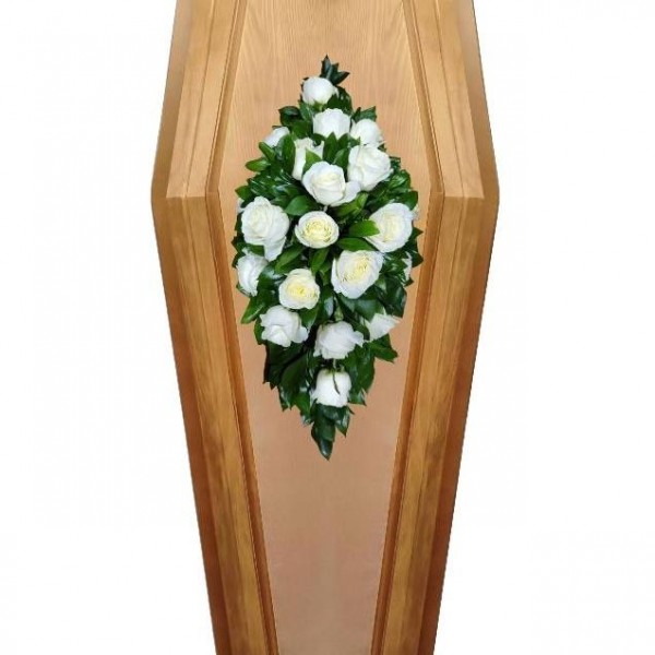 Композиция на крышку гроба из живых цветов № 14
