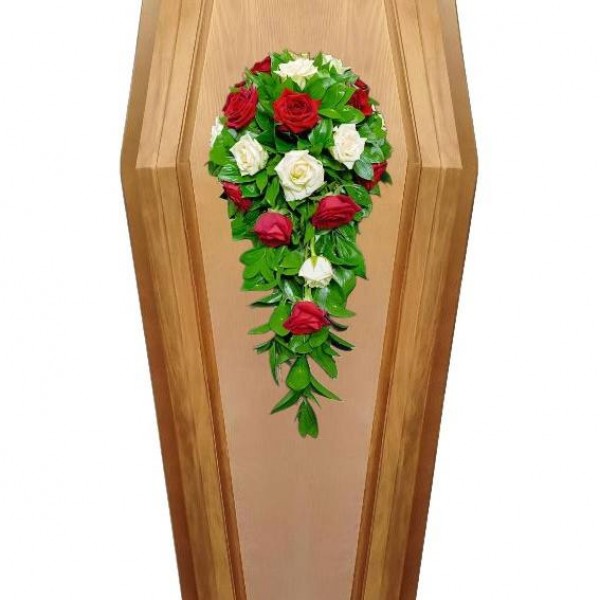 Композиция на крышку гроба из живых цветов № 12