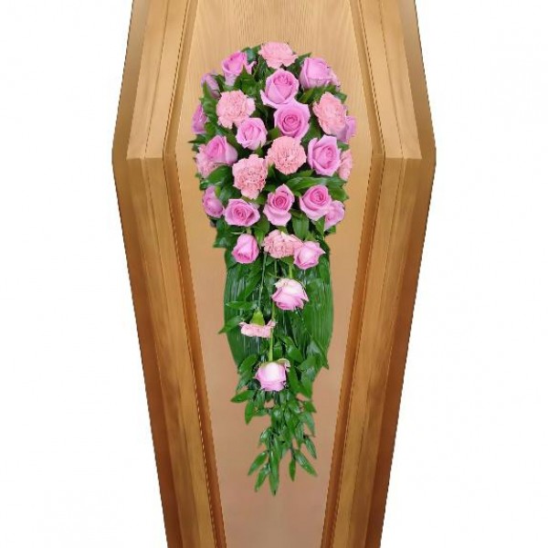 Композиция на крышку гроба из живых цветов № 18