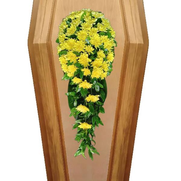 Композиция на крышку гроба из живых цветов № 17