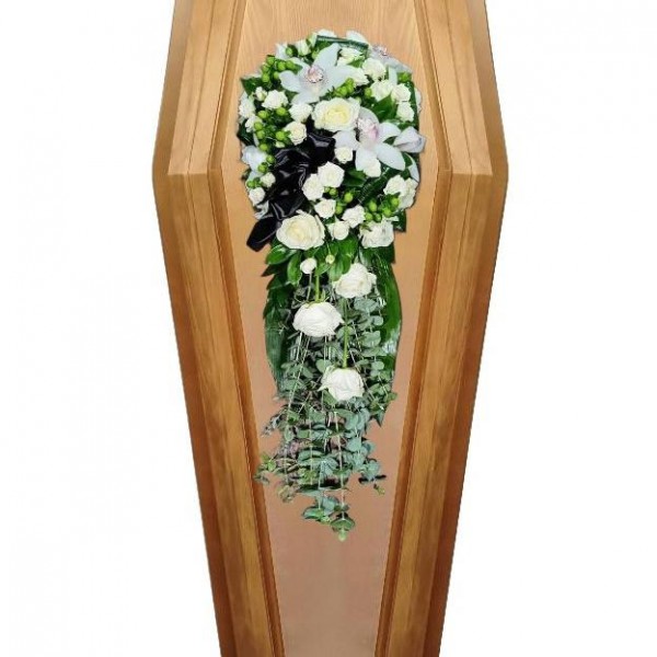 Композиция на крышку гроба из живых цветов № 41