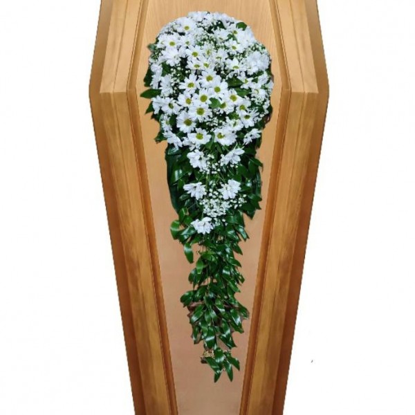 Композиция на крышку гроба из живых цветов № 30