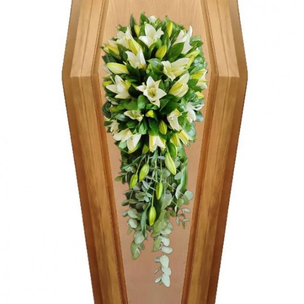 Композиция на крышку гроба из живых цветов № 22