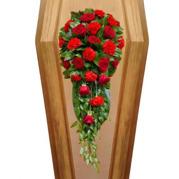 Композиция на крышку гроба из живых цветов № 23