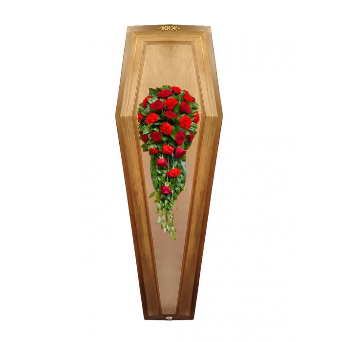 Композиция на крышку гроба из живых цветов № 23
