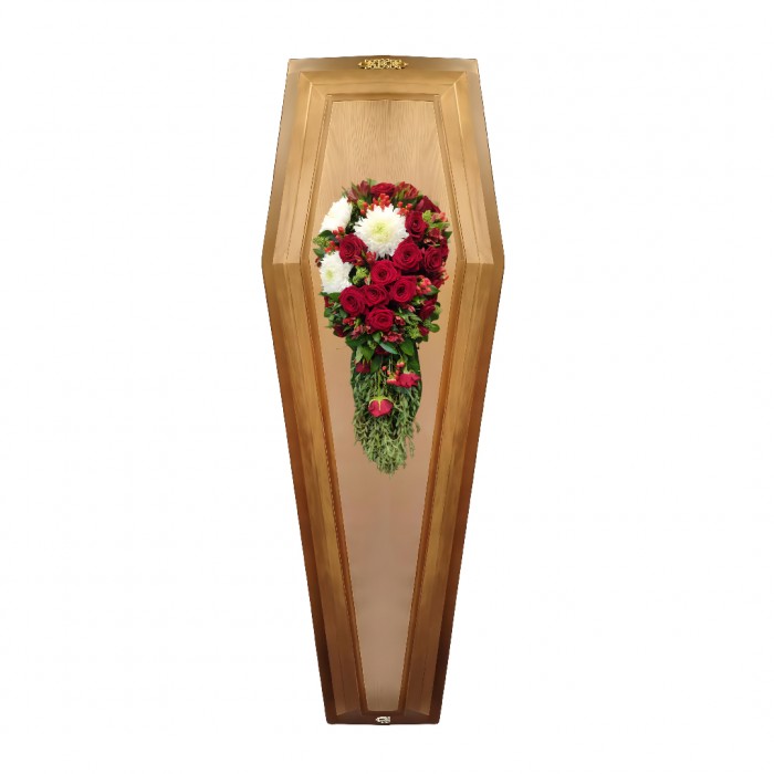 Композиция на крышку гроба из живых цветов № 24