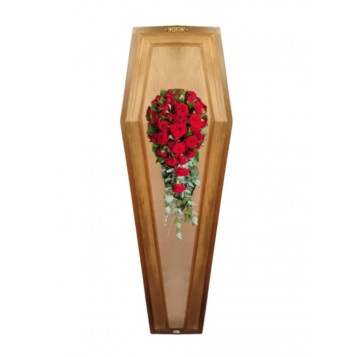 Композиция на крышку гроба из живых цветов № 28