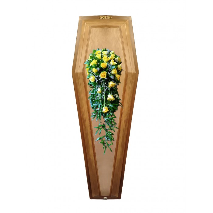 Композиция на крышку гроба из живых цветов № 38