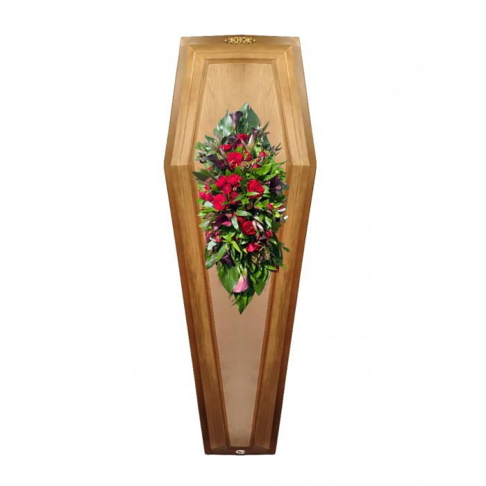 Композиция на крышку гроба из живых цветов № 37
